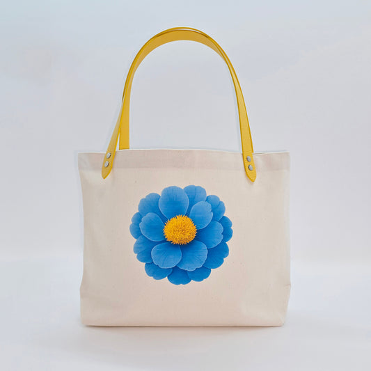 Natura Canvas & Leather Tote with Bloomed Centerpiece